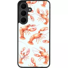 Coque Samsung Galaxy S25 FE - Silicone rigide noir Pattern de homards pastels