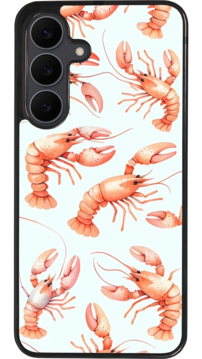 Samsung Galaxy S25 FE Case Hülle - Silikon schwarz Muster von pastellfarbenen Hummern