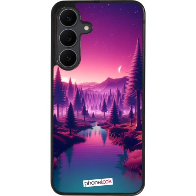 Samsung Galaxy S25 FE Case Hülle - Silikon schwarz Lila-rosa Landschaft