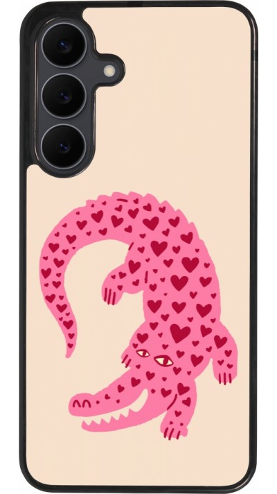 Samsung Galaxy S25 FE Case Hülle - Silikon schwarz Pink crocodile 2026