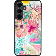 Coque Samsung Galaxy S25 FE - Silicone rigide noir Preppy Collage Aloha