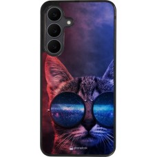 Coque Samsung Galaxy S25 FE - Silicone rigide noir Red Blue Cat Glasses
