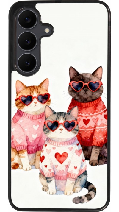Coque Samsung Galaxy S25 FE - Silicone rigide noir Saint Valentines Day 26 Cat Love