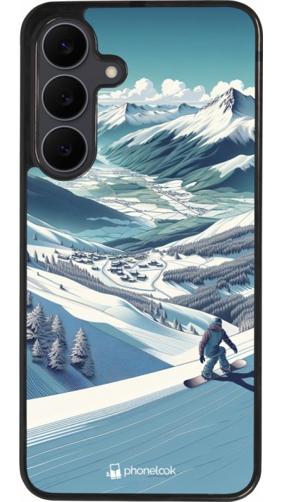 Samsung Galaxy S25 FE Case Hülle - Silikon schwarz Snowboarder Berg