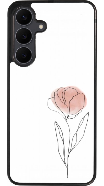 Samsung Galaxy S25 FE Case Hülle - Silikon schwarz Spring 23 minimalist flower