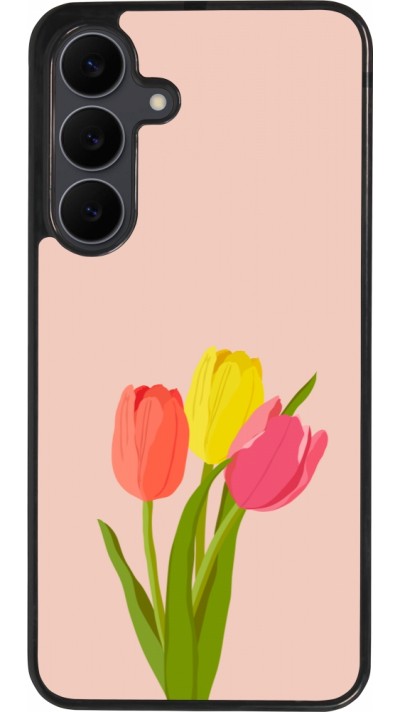 Samsung Galaxy S25 FE Case Hülle - Silikon schwarz Spring 23 tulip trio