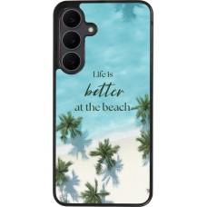 Samsung Galaxy S25 FE Case Hülle - Silikon schwarz Summer 2025 Life is better at the beach