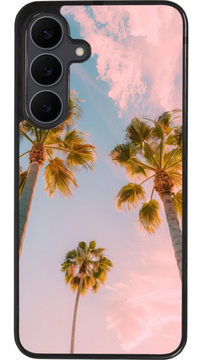Samsung Galaxy S25 FE Case Hülle - Silikon schwarz Summer 2025 Palmiers