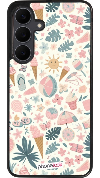 Samsung Galaxy S25 FE Case Hülle - Silikon schwarz Sommer Pink Muster