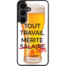 Coque Samsung Galaxy S25 FE - Silicone rigide noir Tout travail mérite sa bière