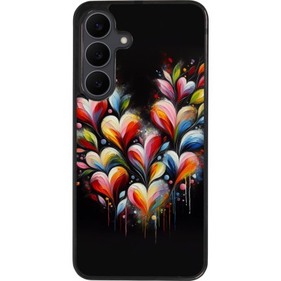 Samsung Galaxy S25 FE Case Hülle - Silikon schwarz Valentin 2024 Schwarzes Herz Abstrakt