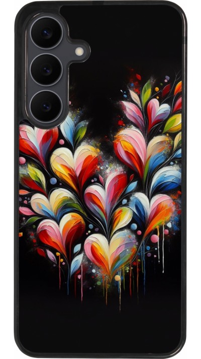 Samsung Galaxy S25 FE Case Hülle - Silikon schwarz Valentin 2024 Schwarzes Herz Abstrakt