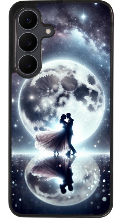 Coque Samsung Galaxy S25 FE - Silicone rigide noir Valentine 2024 Love under the moon