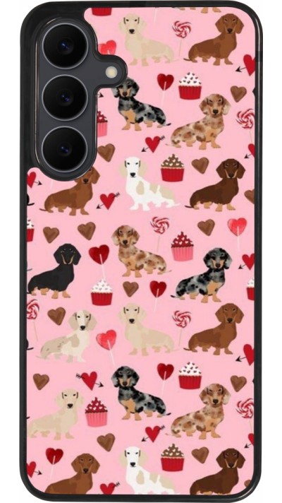 Coque Samsung Galaxy S25 FE - Silicone rigide noir Valentine 2024 puppy love