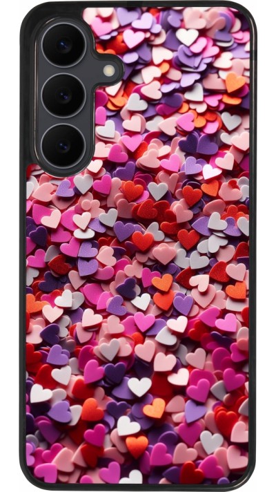 Coque Samsung Galaxy S25 FE - Silicone rigide noir Valentine 2025 Confetti