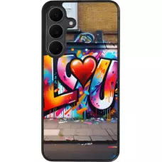 Coque Samsung Galaxy S25 FE - Silicone rigide noir Valentine 2025 Love U Tag