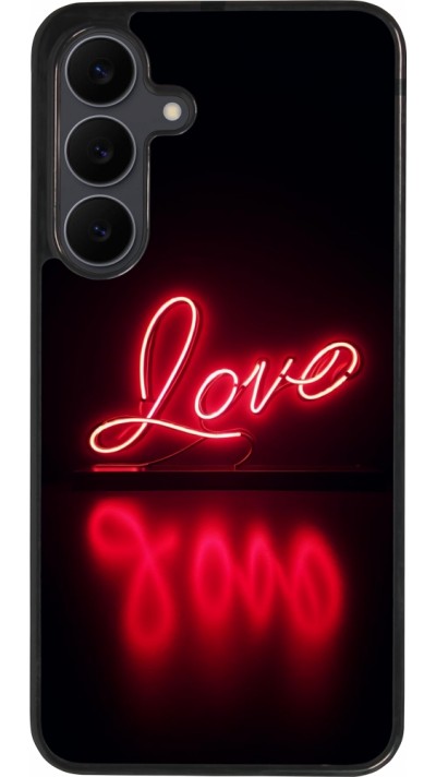 Samsung Galaxy S25 FE Case Hülle - Silikon schwarz Valentine 2025 Neon Liebe