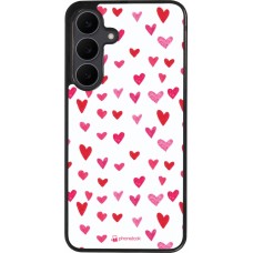 Samsung Galaxy S25 FE Case Hülle - Silikon schwarz Valentine 2022 Many pink hearts
