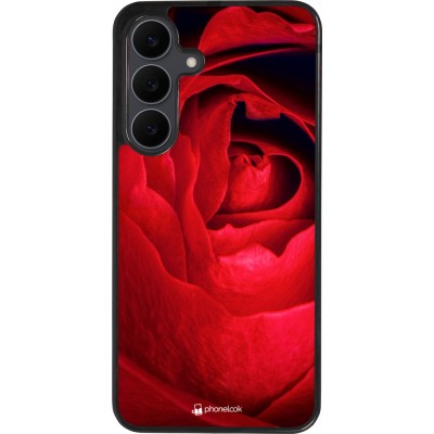 Samsung Galaxy S25 FE Case Hülle - Silikon schwarz Valentine 2022 Rose