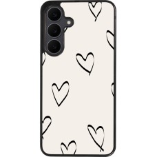Samsung Galaxy S25 FE Case Hülle - Silikon schwarz Valentine 2023 minimalist hearts