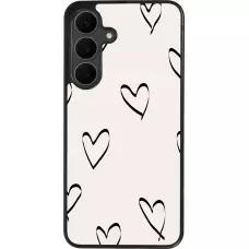 Samsung Galaxy S25 FE Case Hülle - Silikon schwarz Valentine 2023 minimalist hearts
