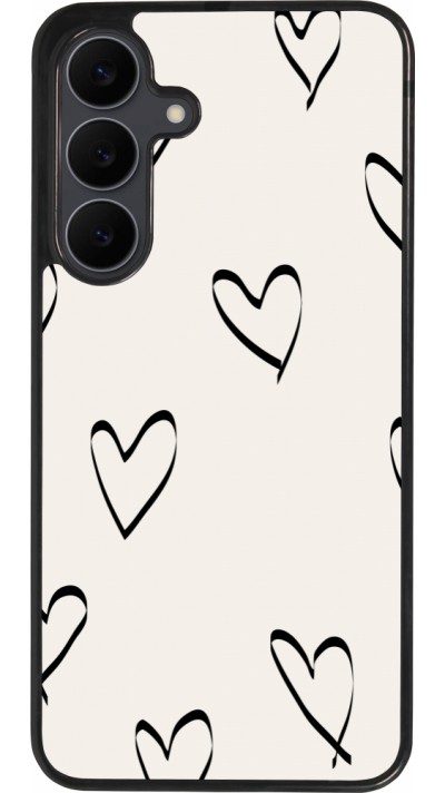 Samsung Galaxy S25 FE Case Hülle - Silikon schwarz Valentine 2023 minimalist hearts