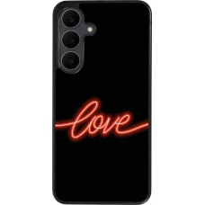 Coque Samsung Galaxy S25 FE - Silicone rigide noir Valentine 2023 neon love