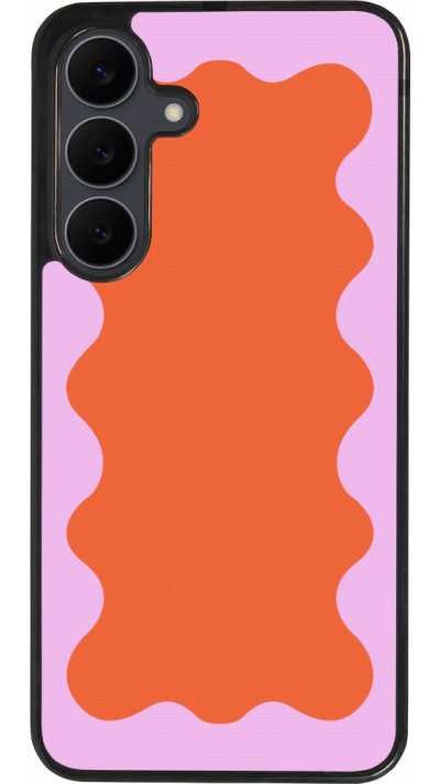 Samsung Galaxy S25 FE Case Hülle - Silikon schwarz Wavy Rectangle Orange Pink