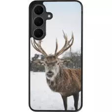 Coque Samsung Galaxy S25 FE - Silicone rigide noir Winter 25 Winter reindeer