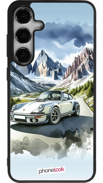 Samsung Galaxy S25+ Case Hülle - Silikon schwarz Porsche 911 Berg Aquarell