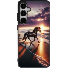 Samsung Galaxy S25+ Case Hülle - Silikon schwarz Pferd majestätisch Strand
