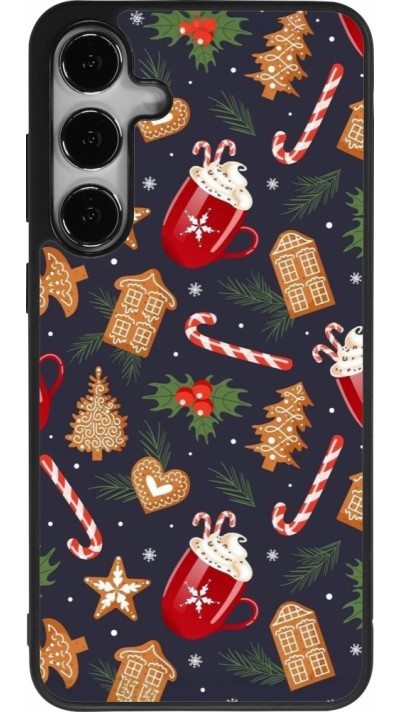 Samsung Galaxy S25+ Case Hülle - Silikon schwarz Christmas 25 Pattern Gingerbread House