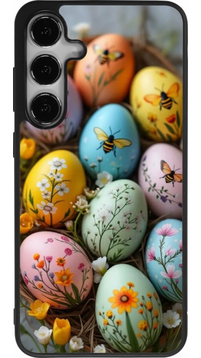 Samsung Galaxy S25+ Case Hülle - Silikon schwarz Easter 2026 Eggs with bees