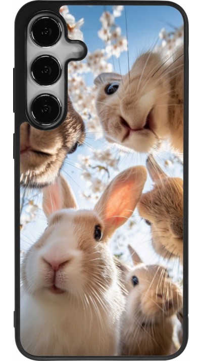 Samsung Galaxy S25+ Case Hülle - Silikon schwarz Easter 2026 Rabbits