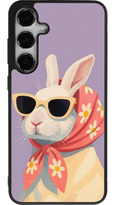 Samsung Galaxy S25+ Case Hülle - Silikon schwarz Easter 2026 Rabbit with scarf