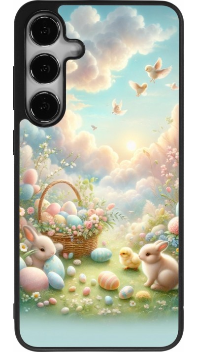 Samsung Galaxy S25+ Case Hülle - Silikon schwarz Ostern 2025 Pastell Ostern