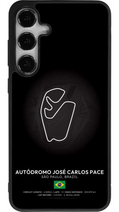 Coque Samsung Galaxy S25+ - Silicone rigide noir F1 Track 2025 Brazil