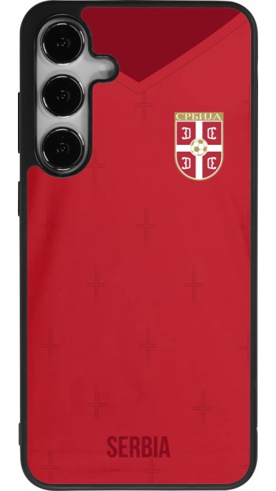 Samsung Galaxy S25+ Case Hülle - Silikon schwarz Serbien 2022 personalisierbares Fussballtrikot