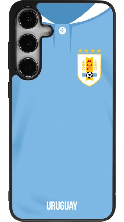 Samsung Galaxy S25+ Case Hülle - Silikon schwarz Uruguay 2022 personalisierbares Fussballtrikot