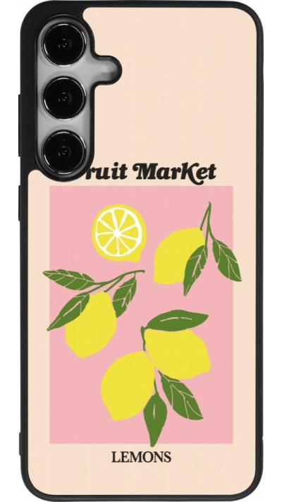 Samsung Galaxy S25+ Case Hülle - Silikon schwarz Fruit market lemons 2026