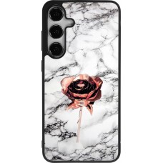 Samsung Galaxy S25+ Case Hülle - Silikon schwarz Marble Rose Gold