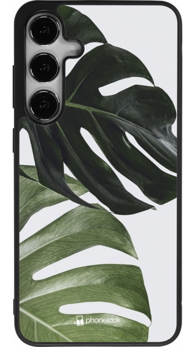 Samsung Galaxy S25+ Case Hülle - Silikon schwarz Monstera Plant
