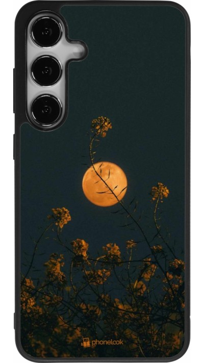 Samsung Galaxy S25+ Case Hülle - Silikon schwarz Moon Flowers