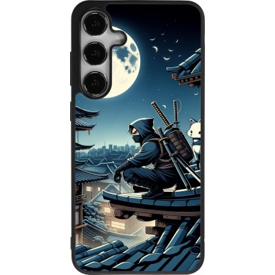 Samsung Galaxy S25+ Case Hülle - Silikon schwarz Ninja unter dem Mond