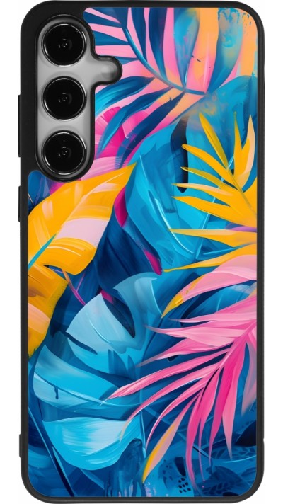 Samsung Galaxy S25+ Case Hülle - Silikon schwarz Palms Blue