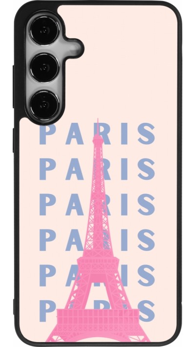 Samsung Galaxy S25+ Case Hülle - Silikon schwarz Paris Pink Print