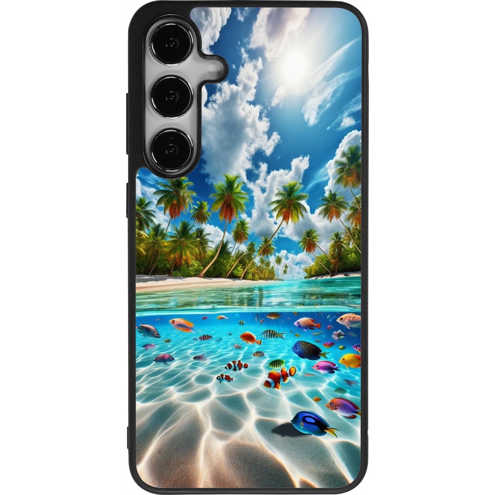 Samsung Galaxy S25+ Case Hülle - Silikon schwarz Strandparadies