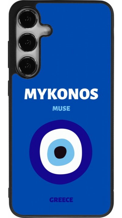 Samsung Galaxy S25+ Case Hülle - Silikon schwarz Pop Summer Destination Mykonos