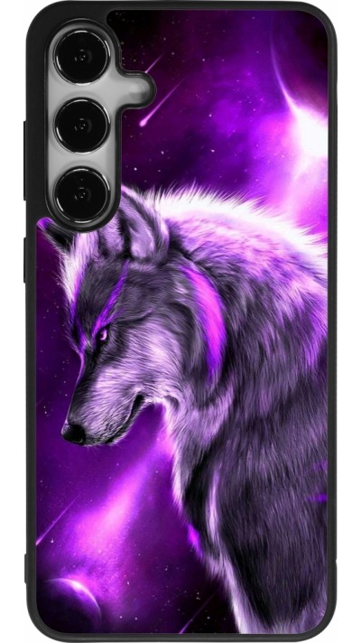 Samsung Galaxy S25+ Case Hülle - Silikon schwarz Purple Sky Wolf