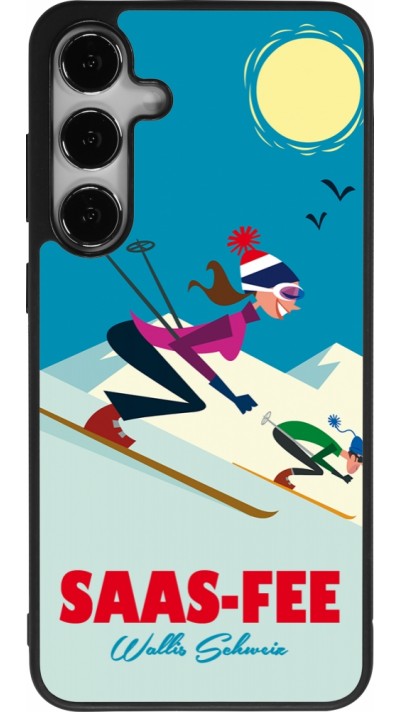 Samsung Galaxy S25+ Case Hülle - Silikon schwarz Saas-Fee Ski Downhill